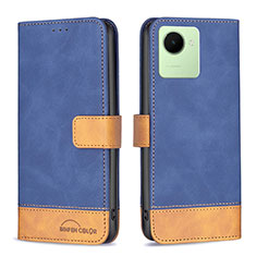 Coque Portefeuille Livre Cuir Etui Clapet B02F pour Realme C30 Bleu