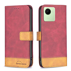 Coque Portefeuille Livre Cuir Etui Clapet B02F pour Realme C30 Rouge