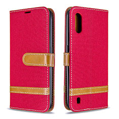 Coque Portefeuille Livre Cuir Etui Clapet B02F pour Samsung Galaxy A01 SM-A015 Rouge