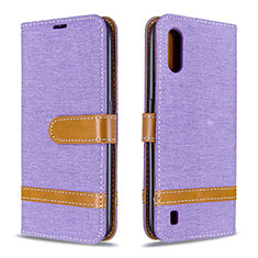 Coque Portefeuille Livre Cuir Etui Clapet B02F pour Samsung Galaxy A01 SM-A015 Violet Clair