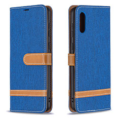 Coque Portefeuille Livre Cuir Etui Clapet B02F pour Samsung Galaxy A02 Bleu
