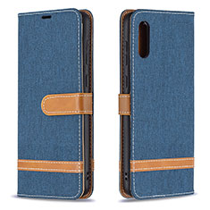 Coque Portefeuille Livre Cuir Etui Clapet B02F pour Samsung Galaxy A02 Bleu Royal