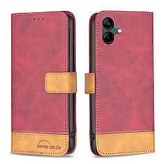 Coque Portefeuille Livre Cuir Etui Clapet B02F pour Samsung Galaxy A05 Rouge