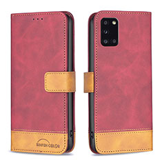 Coque Portefeuille Livre Cuir Etui Clapet B02F pour Samsung Galaxy A31 Rouge