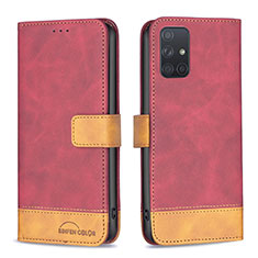 Coque Portefeuille Livre Cuir Etui Clapet B02F pour Samsung Galaxy A71 5G Rouge