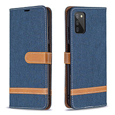 Coque Portefeuille Livre Cuir Etui Clapet B02F pour Samsung Galaxy F02S SM-E025F Bleu Royal