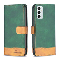 Coque Portefeuille Livre Cuir Etui Clapet B02F pour Samsung Galaxy F23 5G Vert