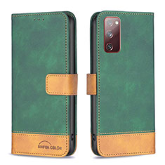 Coque Portefeuille Livre Cuir Etui Clapet B02F pour Samsung Galaxy S20 FE 4G Vert