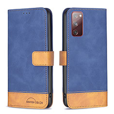 Coque Portefeuille Livre Cuir Etui Clapet B02F pour Samsung Galaxy S20 FE 5G Bleu