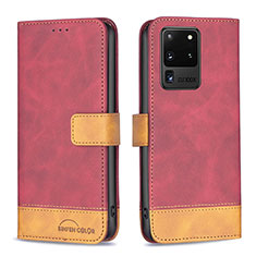 Coque Portefeuille Livre Cuir Etui Clapet B02F pour Samsung Galaxy S20 Ultra 5G Rouge