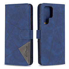 Coque Portefeuille Livre Cuir Etui Clapet B02F pour Samsung Galaxy S21 Ultra 5G Bleu