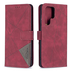 Coque Portefeuille Livre Cuir Etui Clapet B02F pour Samsung Galaxy S21 Ultra 5G Rouge