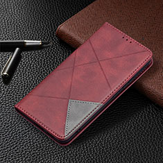 Coque Portefeuille Livre Cuir Etui Clapet B02F pour Samsung Galaxy S22 5G Rouge