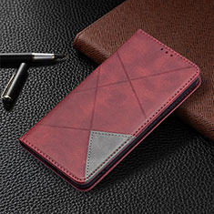 Coque Portefeuille Livre Cuir Etui Clapet B02F pour Samsung Galaxy S25 Plus 5G Rouge