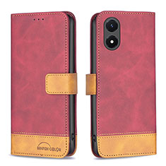 Coque Portefeuille Livre Cuir Etui Clapet B02F pour Vivo Y02S Rouge