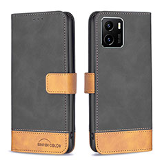 Coque Portefeuille Livre Cuir Etui Clapet B02F pour Vivo Y10 Noir