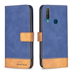 Coque Portefeuille Livre Cuir Etui Clapet B02F pour Vivo Y11 Bleu