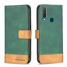 Coque Portefeuille Livre Cuir Etui Clapet B02F pour Vivo Y12 Vert