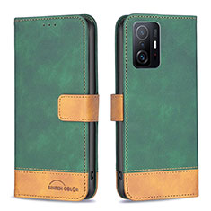 Coque Portefeuille Livre Cuir Etui Clapet B02F pour Xiaomi Mi 11T Pro 5G Vert