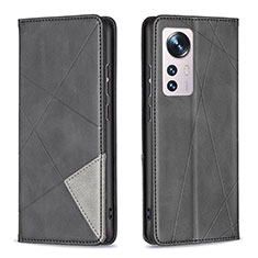 Coque Portefeuille Livre Cuir Etui Clapet B02F pour Xiaomi Mi 12 5G Noir