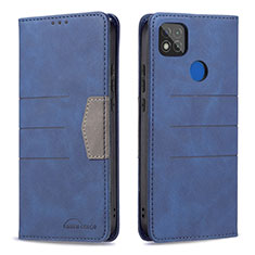 Coque Portefeuille Livre Cuir Etui Clapet B02F pour Xiaomi POCO C3 Bleu