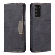 Coque Portefeuille Livre Cuir Etui Clapet B02F pour Xiaomi Poco M3 Noir