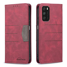 Coque Portefeuille Livre Cuir Etui Clapet B02F pour Xiaomi Poco M3 Rouge