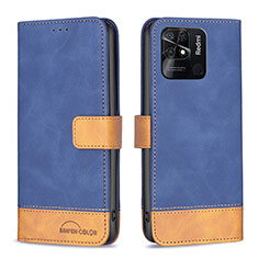 Coque Portefeuille Livre Cuir Etui Clapet B02F pour Xiaomi Redmi 10 India Bleu