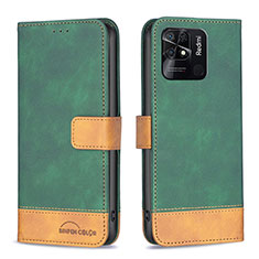 Coque Portefeuille Livre Cuir Etui Clapet B02F pour Xiaomi Redmi 10 India Vert