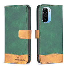 Coque Portefeuille Livre Cuir Etui Clapet B02F pour Xiaomi Redmi K40 Pro 5G Vert