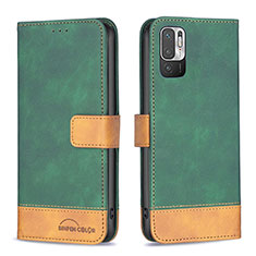 Coque Portefeuille Livre Cuir Etui Clapet B02F pour Xiaomi Redmi Note 10T 5G Vert