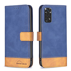 Coque Portefeuille Livre Cuir Etui Clapet B02F pour Xiaomi Redmi Note 11S 4G Bleu