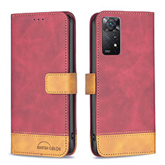 Coque Portefeuille Livre Cuir Etui Clapet B02F pour Xiaomi Redmi Note 12 Pro 4G Rouge