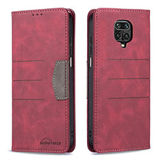 Coque Portefeuille Livre Cuir Etui Clapet B02F pour Xiaomi Redmi Note 9 Pro Max Rouge