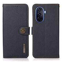 Coque Portefeuille Livre Cuir Etui Clapet B02H pour Huawei Enjoy 50 Bleu