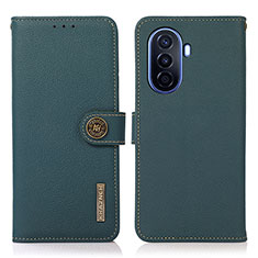 Coque Portefeuille Livre Cuir Etui Clapet B02H pour Huawei Enjoy 50 Vert