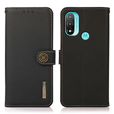 Coque Portefeuille Livre Cuir Etui Clapet B02H pour Motorola Moto E20 Noir