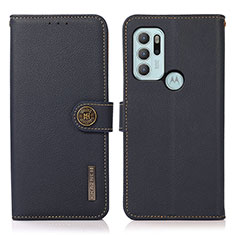 Coque Portefeuille Livre Cuir Etui Clapet B02H pour Motorola Moto G60s Bleu