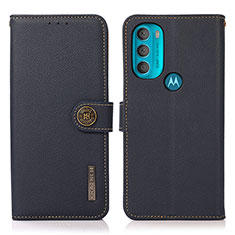 Coque Portefeuille Livre Cuir Etui Clapet B02H pour Motorola Moto G71 5G Bleu