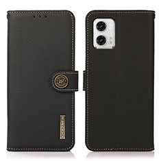 Coque Portefeuille Livre Cuir Etui Clapet B02H pour Motorola Moto G73 5G Noir