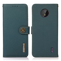 Coque Portefeuille Livre Cuir Etui Clapet B02H pour Nokia C10 Vert