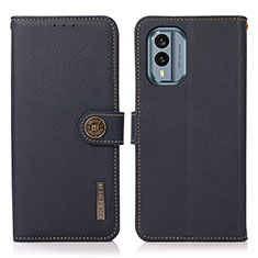 Coque Portefeuille Livre Cuir Etui Clapet B02H pour Nokia X30 5G Bleu