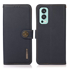 Coque Portefeuille Livre Cuir Etui Clapet B02H pour OnePlus Nord 2 5G Bleu