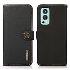 Coque Portefeuille Livre Cuir Etui Clapet B02H pour OnePlus Nord 2 5G Noir