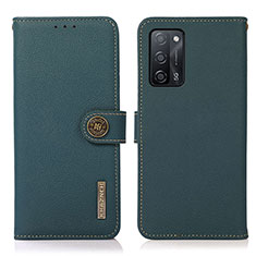 Coque Portefeuille Livre Cuir Etui Clapet B02H pour Oppo A53s 5G Vert