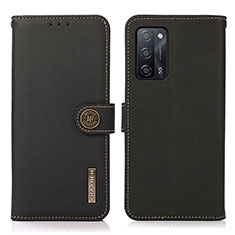 Coque Portefeuille Livre Cuir Etui Clapet B02H pour Oppo A55 5G Noir