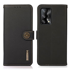 Coque Portefeuille Livre Cuir Etui Clapet B02H pour Oppo A74 4G Noir