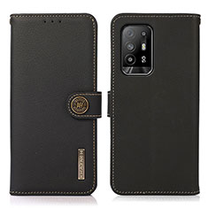 Coque Portefeuille Livre Cuir Etui Clapet B02H pour Oppo F19 Pro Noir