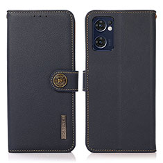 Coque Portefeuille Livre Cuir Etui Clapet B02H pour Oppo Reno7 5G Bleu