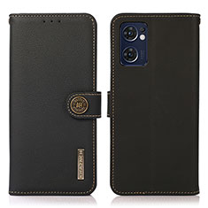 Coque Portefeuille Livre Cuir Etui Clapet B02H pour Oppo Reno7 5G Noir